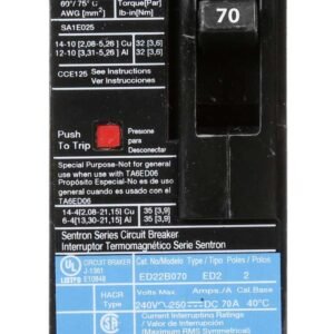 ED22B070L - Siemens - 70 Amp Molded Case Circuit Breaker